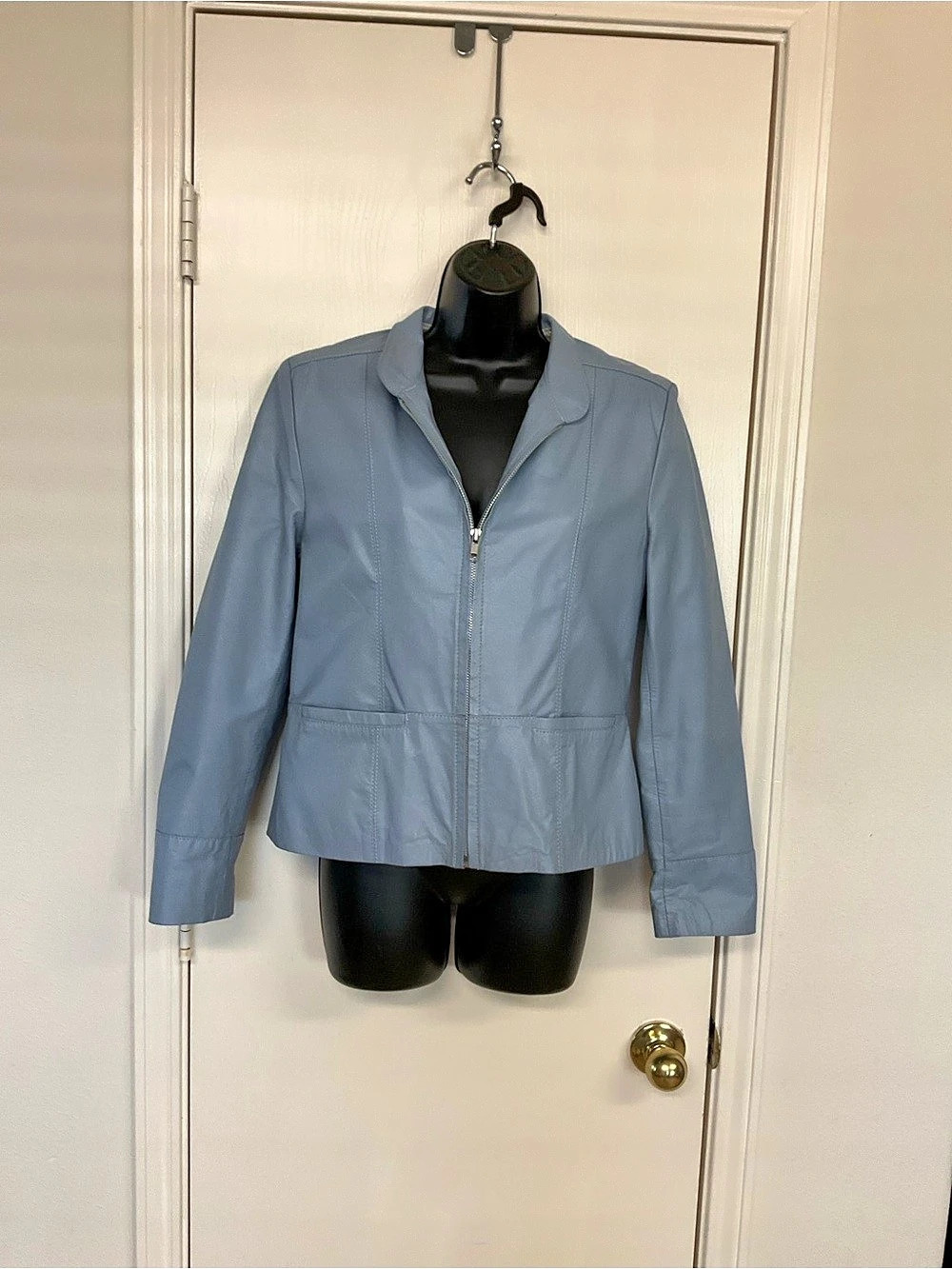 Trotter Leather Jacket in Blue Size Medium Like New